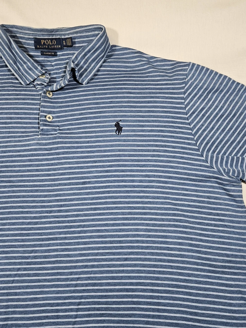Polo Ralph Lauren Men's XL Polo Shirt Classic Fit Striped Blue Short Sleeve